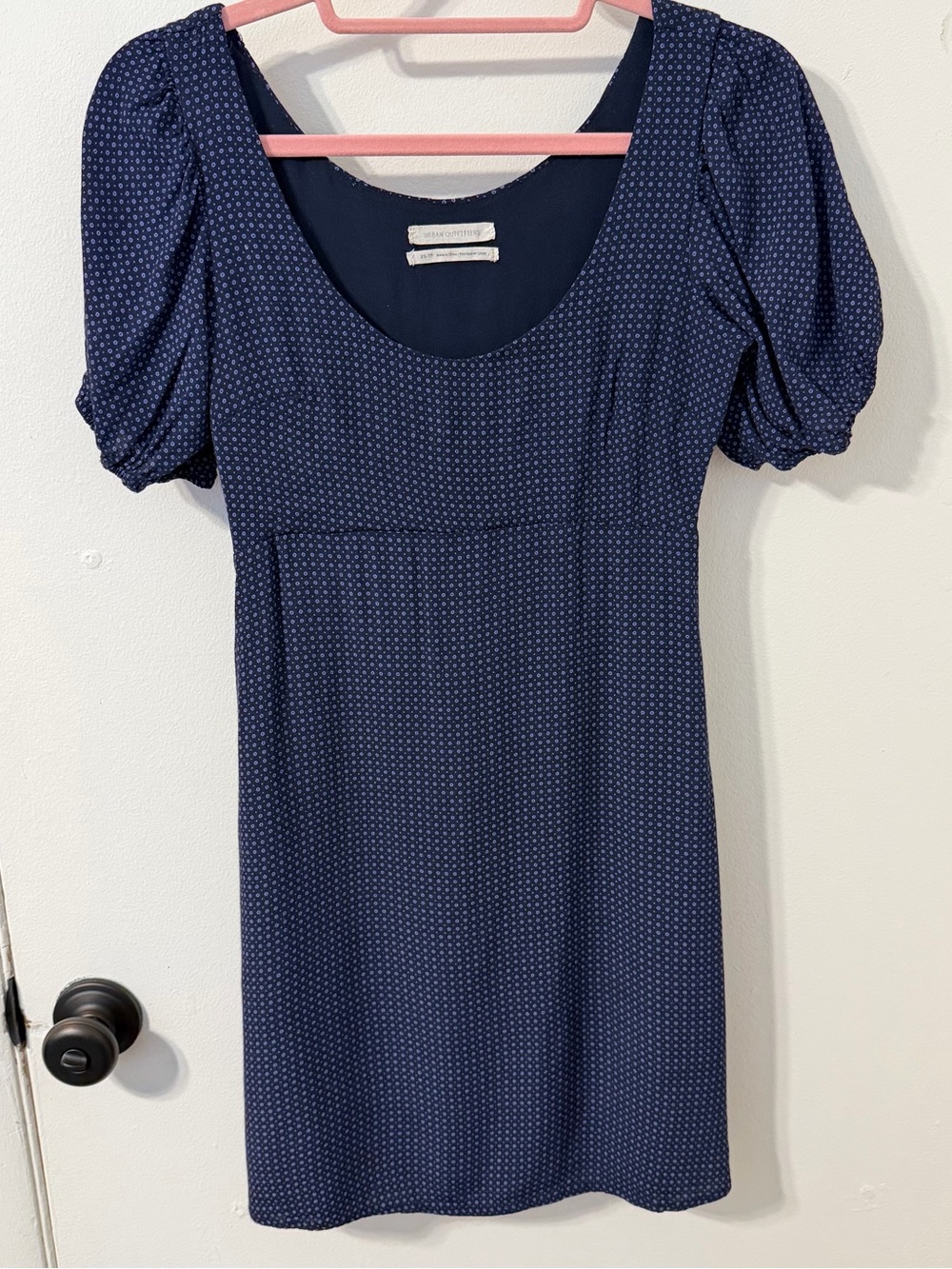 Urban Outfitters Navy Ditsy Floral Scoop Neck Dress, XS